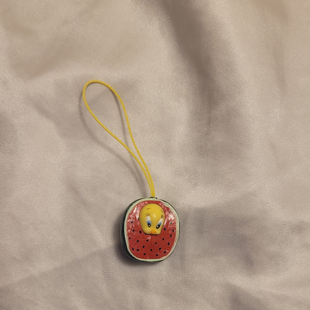 Tweety Bird Watermelon Charm Keychain - Yellow & Red